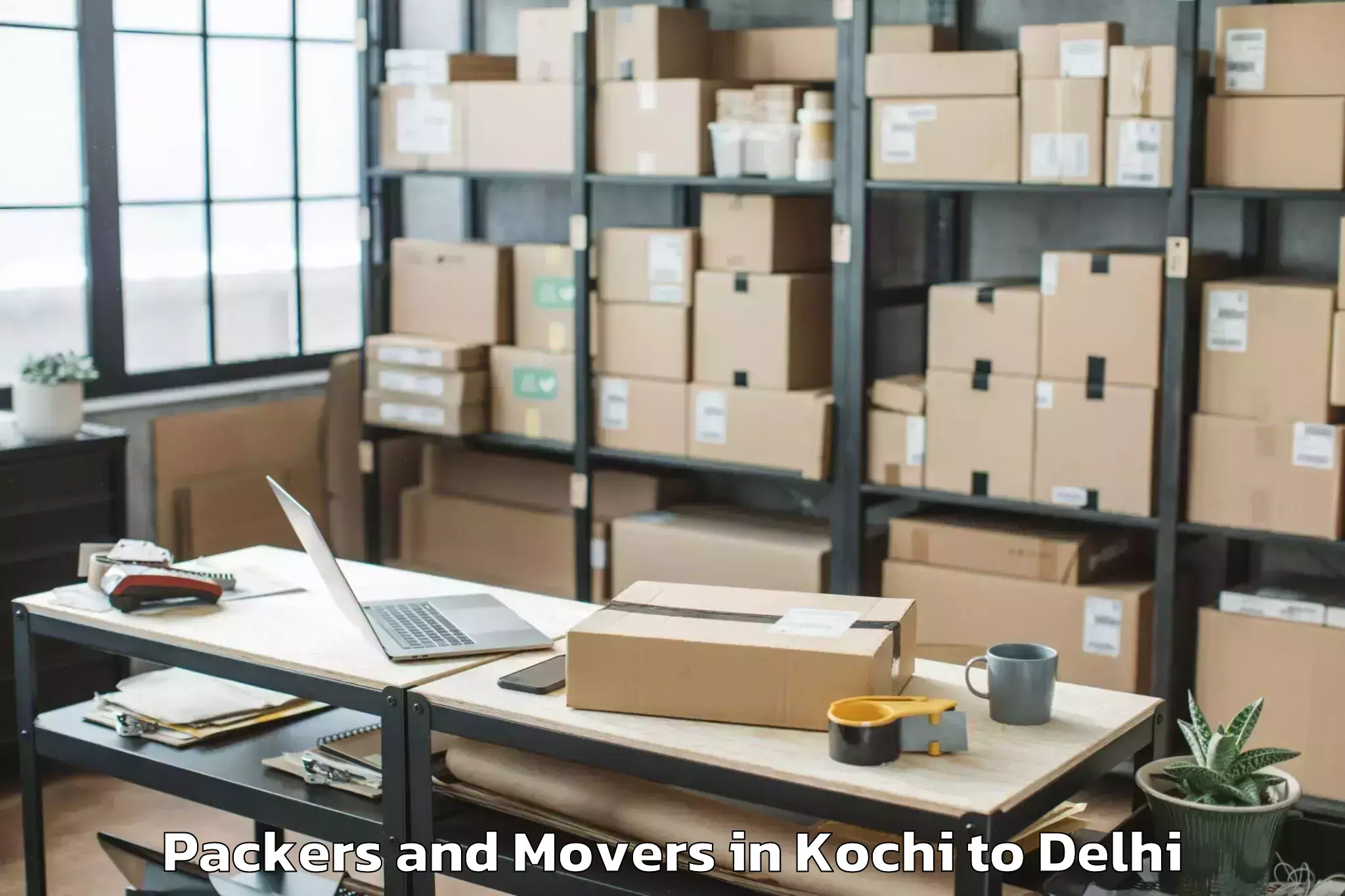 Book Kochi to V3s East Centre Mall Packers And Movers Online